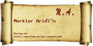 Merkler Arián névjegykártya